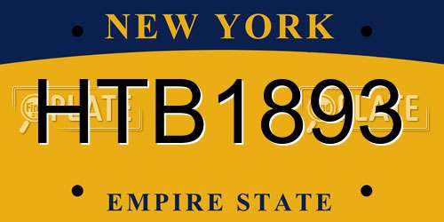 HTB1893 New York License Plate