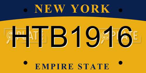 HTB1916 New York License Plate