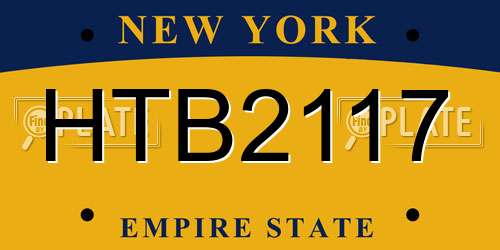HTB2117 New York License Plate