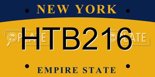 HTB216 New York License Plate