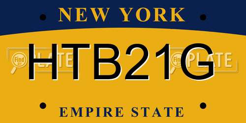 HTB21G New York License Plate