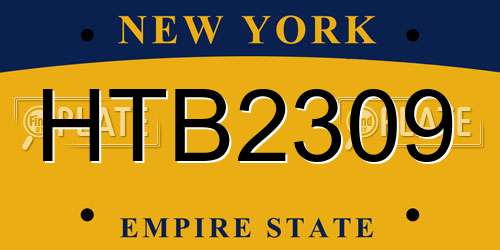 HTB2309 New York License Plate