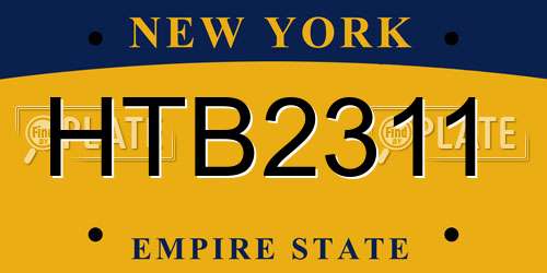 HTB2311 New York License Plate