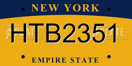 HTB2351 New York License Plate