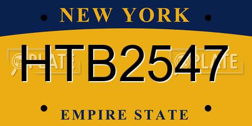 HTB2547 New York License Plate