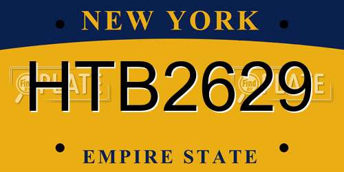 HTB2629 New York License Plate