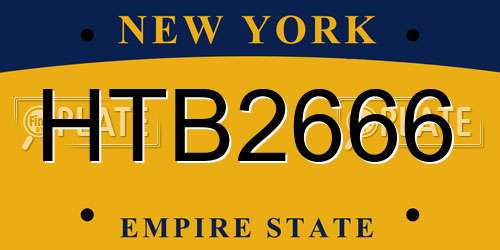 HTB2666 New York License Plate