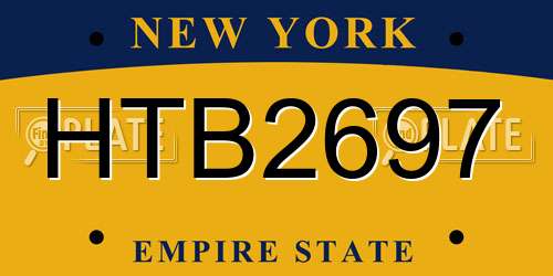 HTB2697 New York License Plate