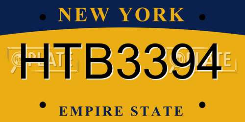 HTB3394 New York License Plate