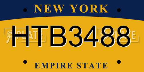 HTB3488 New York License Plate
