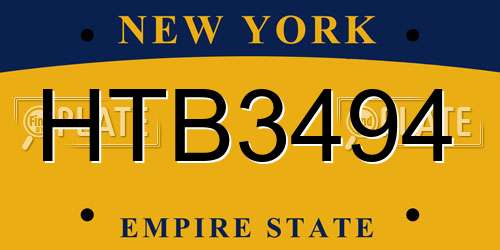 HTB3494 New York License Plate