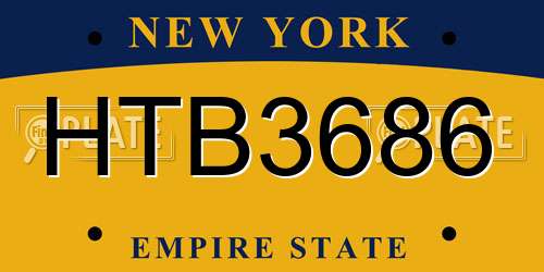 HTB3686 New York License Plate