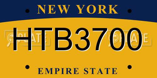 HTB3700 New York License Plate