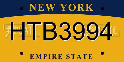 HTB3994 New York License Plate