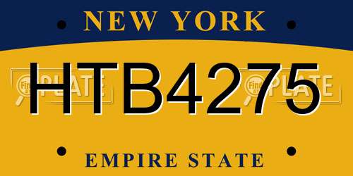 HTB4275 New York License Plate