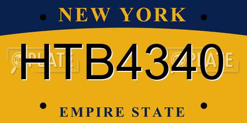 HTB4340 New York License Plate
