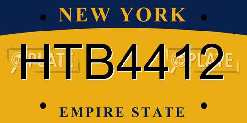HTB4412 New York License Plate