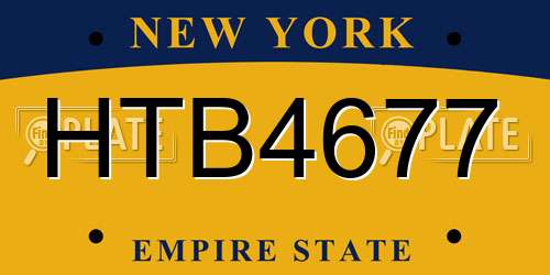 HTB4677 New York License Plate