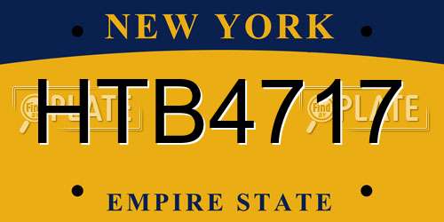 HTB4717 New York License Plate