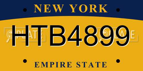 HTB4899 New York License Plate