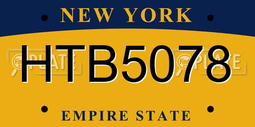 HTB5078 New York License Plate