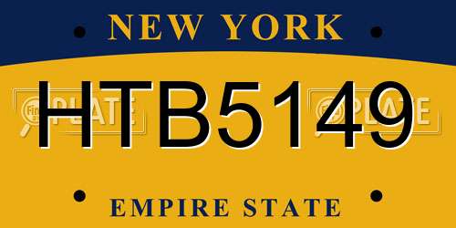 HTB5149 New York License Plate