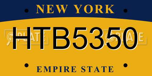 HTB5350 New York License Plate