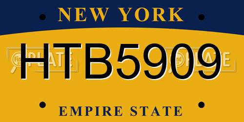 HTB5909 New York License Plate