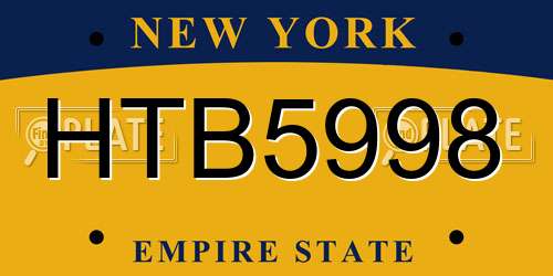 HTB5998 New York License Plate