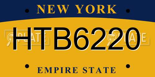 HTB6220 New York License Plate