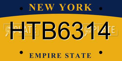 HTB6314 New York License Plate