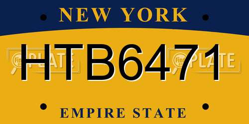 HTB6471 New York License Plate