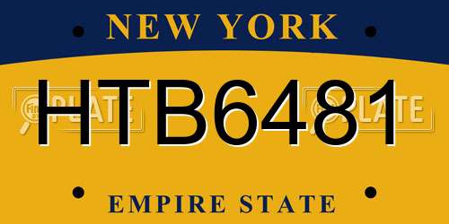HTB6481 New York License Plate