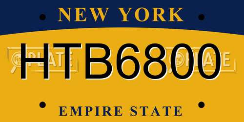 HTB6800 New York License Plate