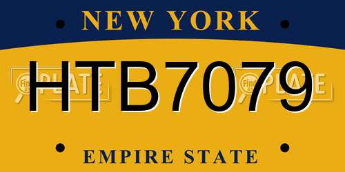 HTB7079 New York License Plate