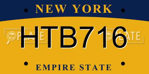 HTB716 New York License Plate