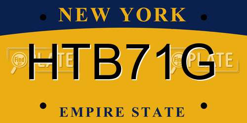 HTB71G New York License Plate