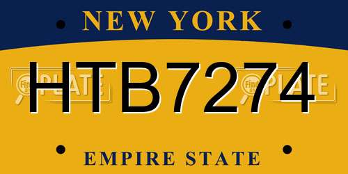 HTB7274 New York License Plate