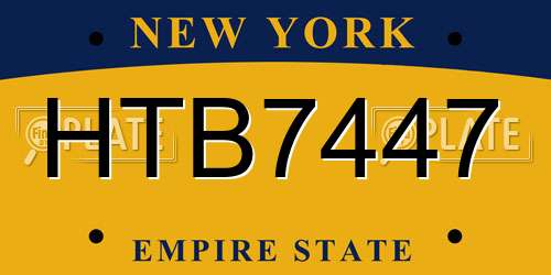 HTB7447 New York License Plate