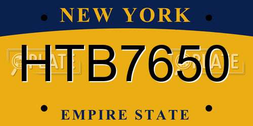 HTB7650 New York License Plate