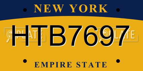 HTB7697 New York License Plate