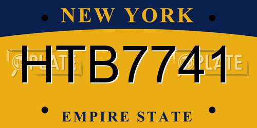 HTB7741 New York License Plate