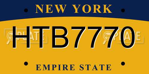 HTB7770 New York License Plate