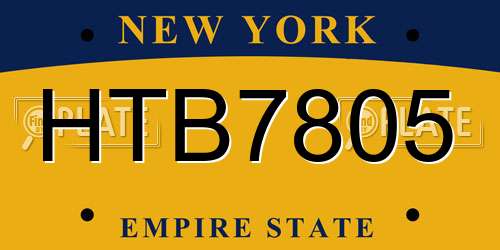 HTB7805 New York License Plate