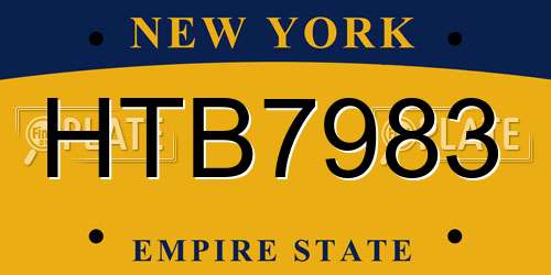 HTB7983 New York License Plate
