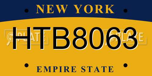 HTB8063 New York License Plate
