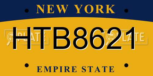 HTB8621 New York License Plate