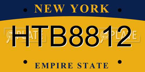 HTB8812 New York License Plate