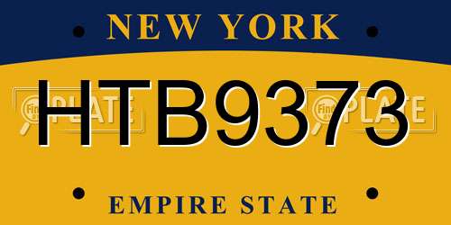 HTB9373 New York License Plate