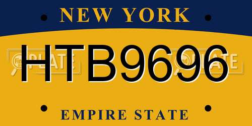 HTB9696 New York License Plate
